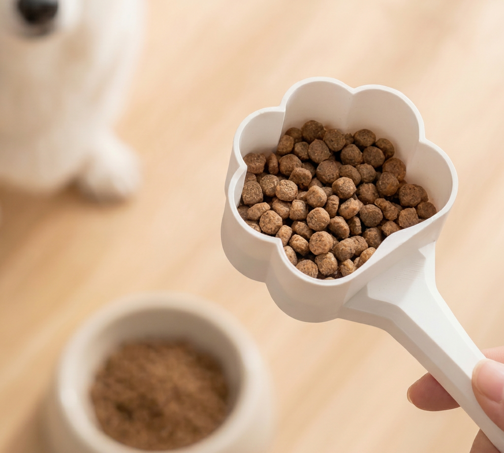 PLA Pure printed pet food scoop in use
